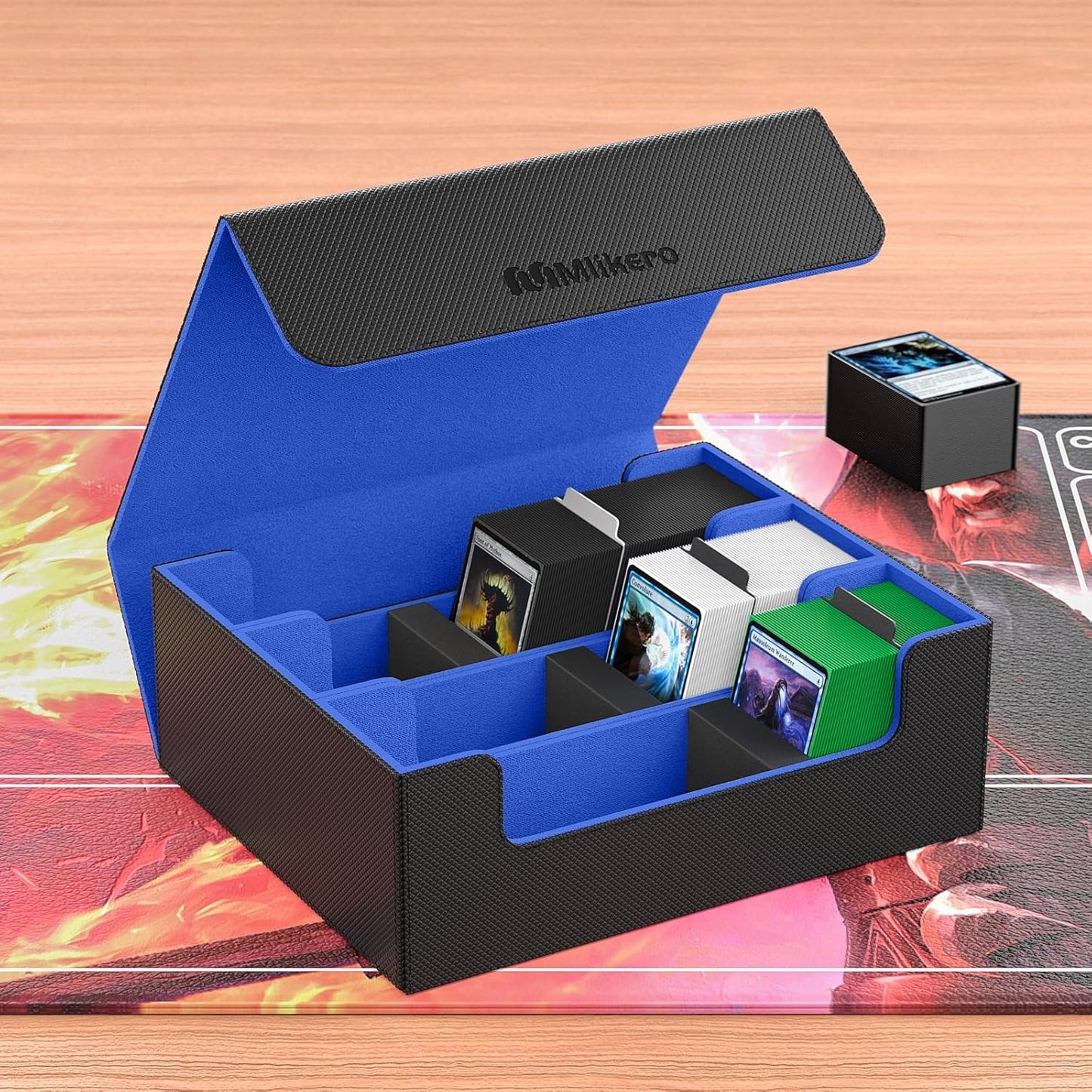 Mlikero Deck Case Card Case Large Capacity 1800-Card Storage Card Case Trading Card Magnet Trading Card Case Storage Box with 10 Dividers and 3 Foam Plugs Compatible with Yu-Gi-Oh! Pokemon MTG Duel