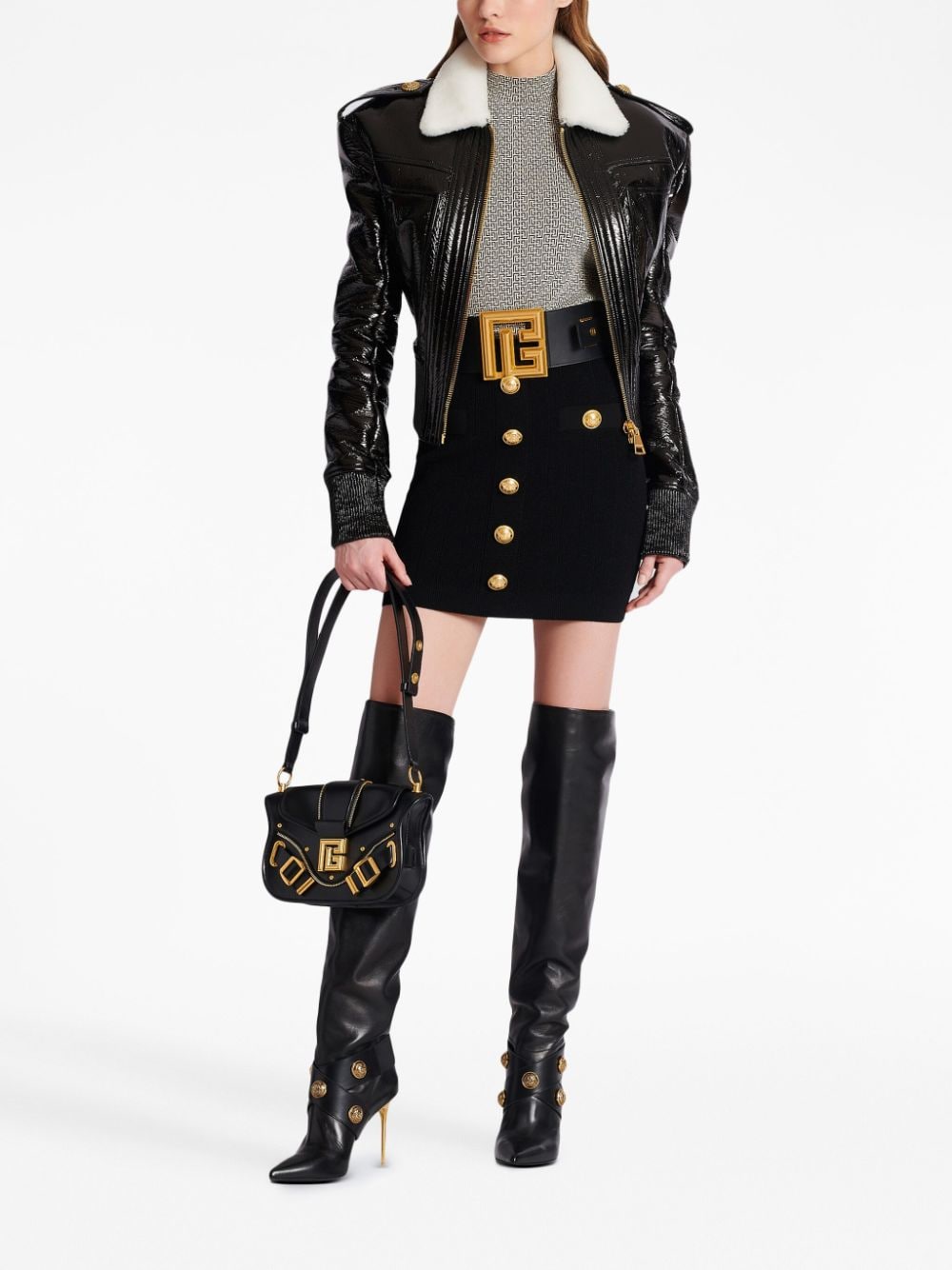 Balmain バルメインハイウエストボタン付きミニスカート - Image 7