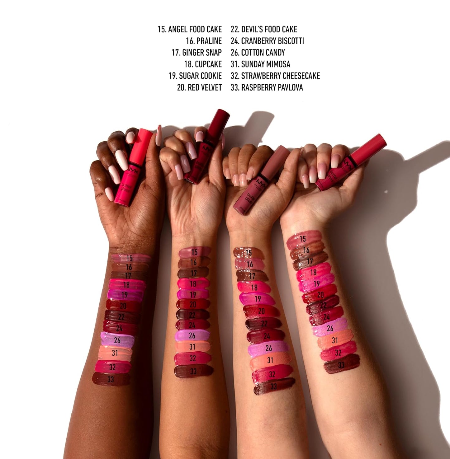 NYX MAQUILLAJE PROFESIONAL Brillo de mantequilla, brillo de labios no pegajoso - Tiramisu (Brown)