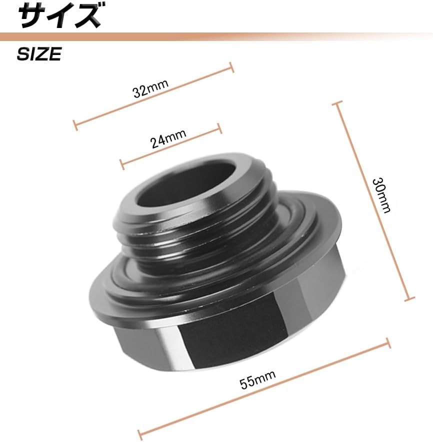 Toyota Harrier 60 Series 80 Series Engine Oil Filler Cap Aluminum Alloy 1 Piece Set Genuine Replacement Design (Black)
