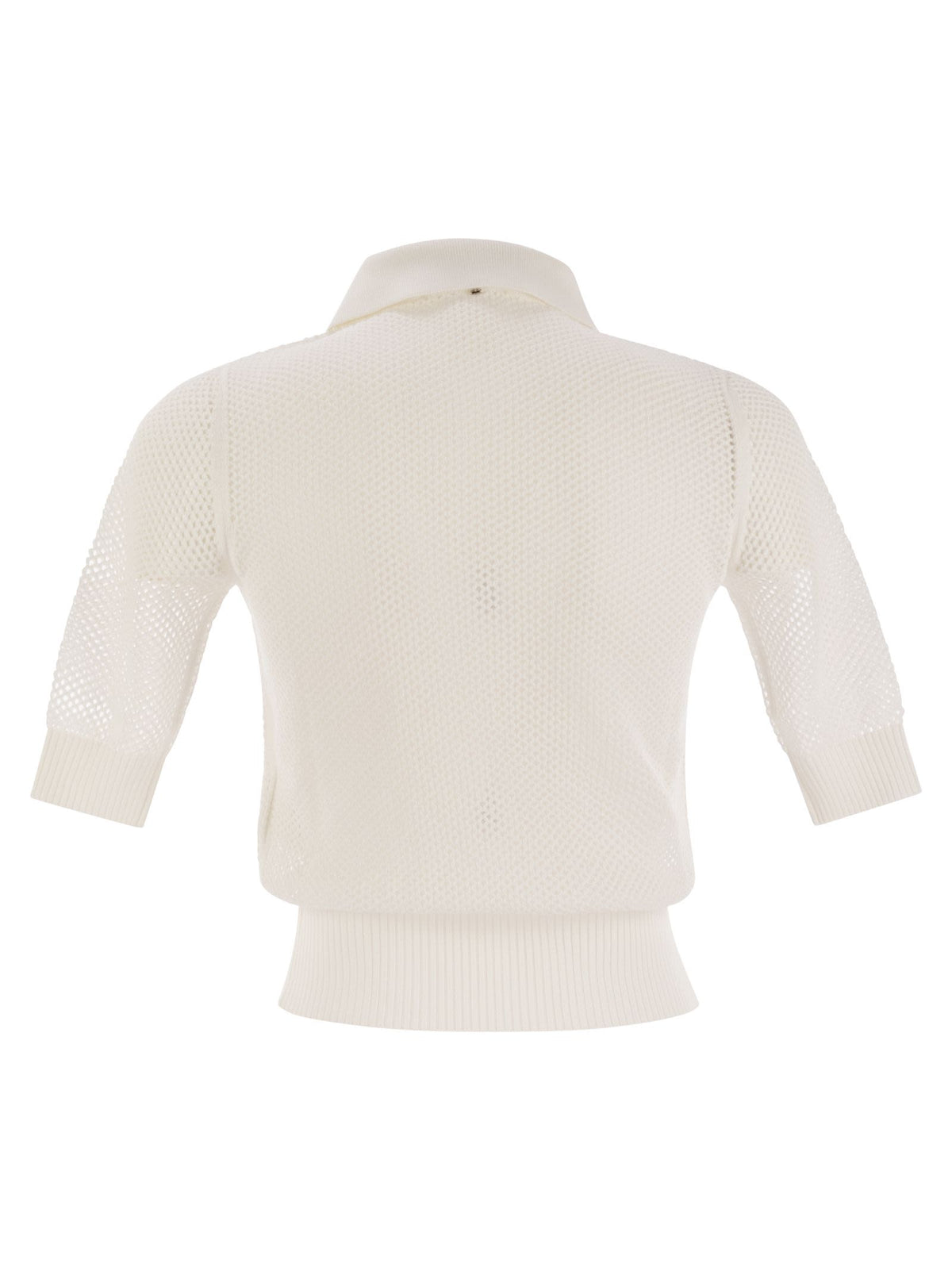 Sportmax SportMax Casta Mesh Knit Polo Shirt - Image 7