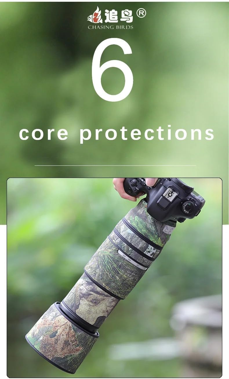 CHASING BIRDS Camouflage Waterproof Lens Coat for CANON EF 100-400mm F4.5-5.6 L IS II USM Rainproof Lens Protective Cover (ASI)