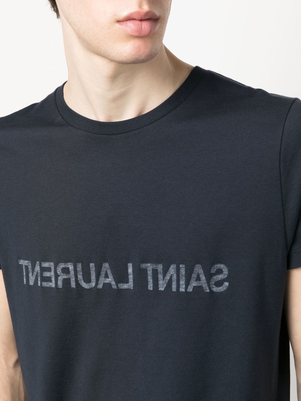 Saint セントローランロゴコットンTシャツ - Image 8