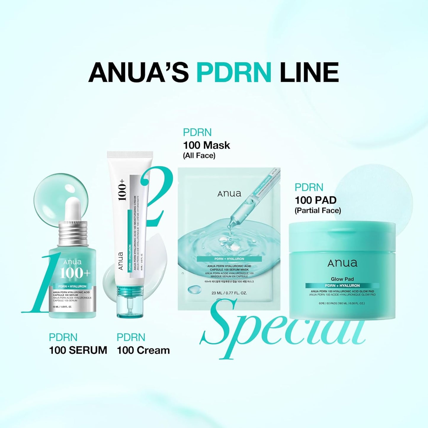 ANUA PDRN Máscara de Suero en Cápsula de Ácido Hialurónico 100, mascarilla coreana en hoja para brillo diario con PDRN de Salmón, Ácido hialurónico, Colágeno, Mascarilla facial de autocuidado en casa