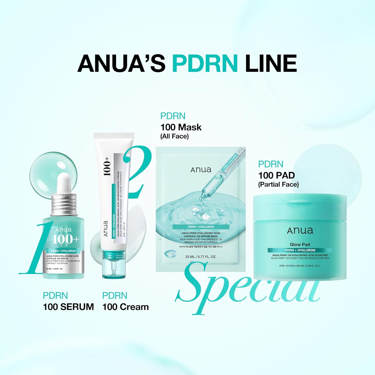 ANUA PDRN Máscara de Suero en Cápsula de Ácido Hialurónico 100, mascarilla coreana en hoja para brillo diario con PDRN de Salmón, Ácido hialurónico, Colágeno, Mascarilla facial de autocuidado en casa