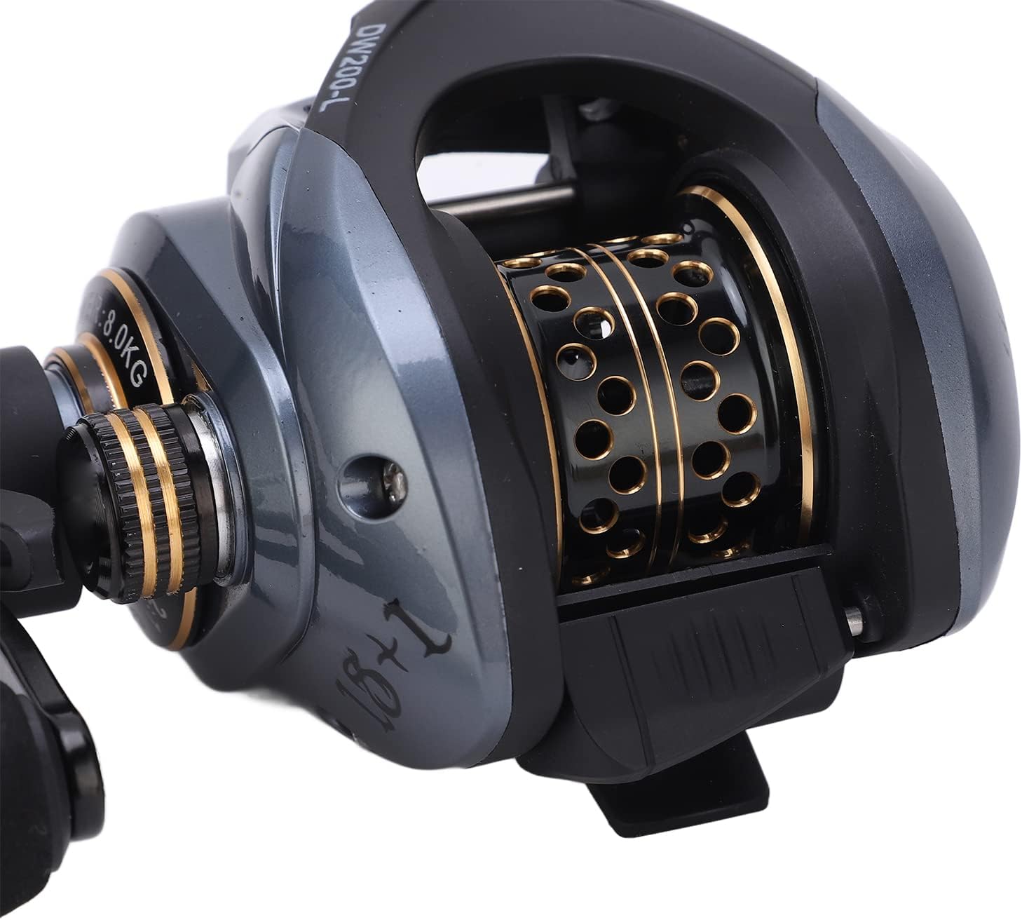 Lure Fishing Reel, 7.2:1 Ratio 18+1BB Baitcasting Reel with Micro Wire Cup for All Water Areas (Left Hand)
