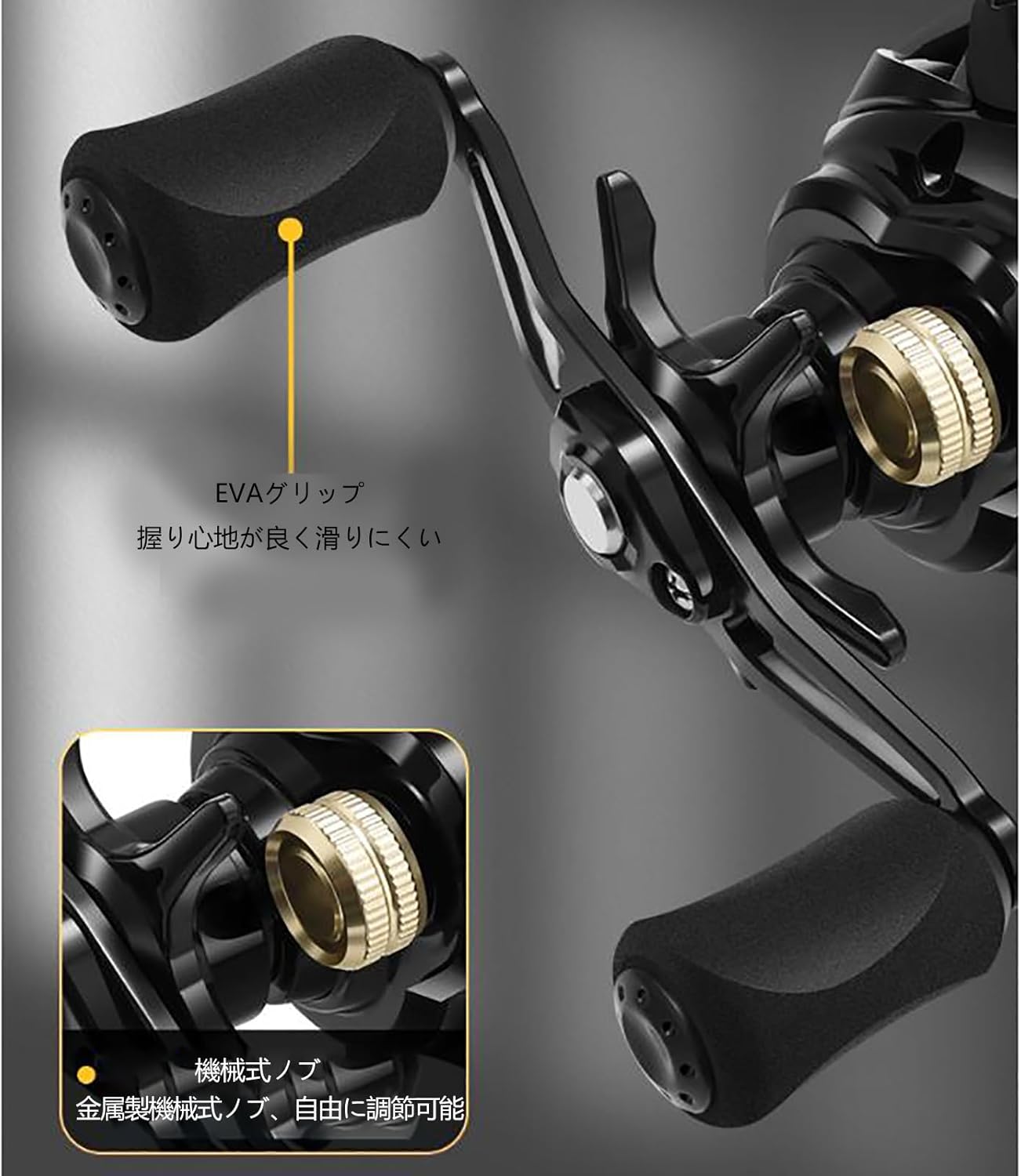 ベイトフィネスリール 釣りリール ベイトリール ベイトフィッシングリール 7.3:1 ギア比 デジタルフィッシングリール 10速 マグネティックブレーキ フィッシュショットアラームシステム ダブルベアリング 15kg 積載容量 円錐形ライン出口デザイン