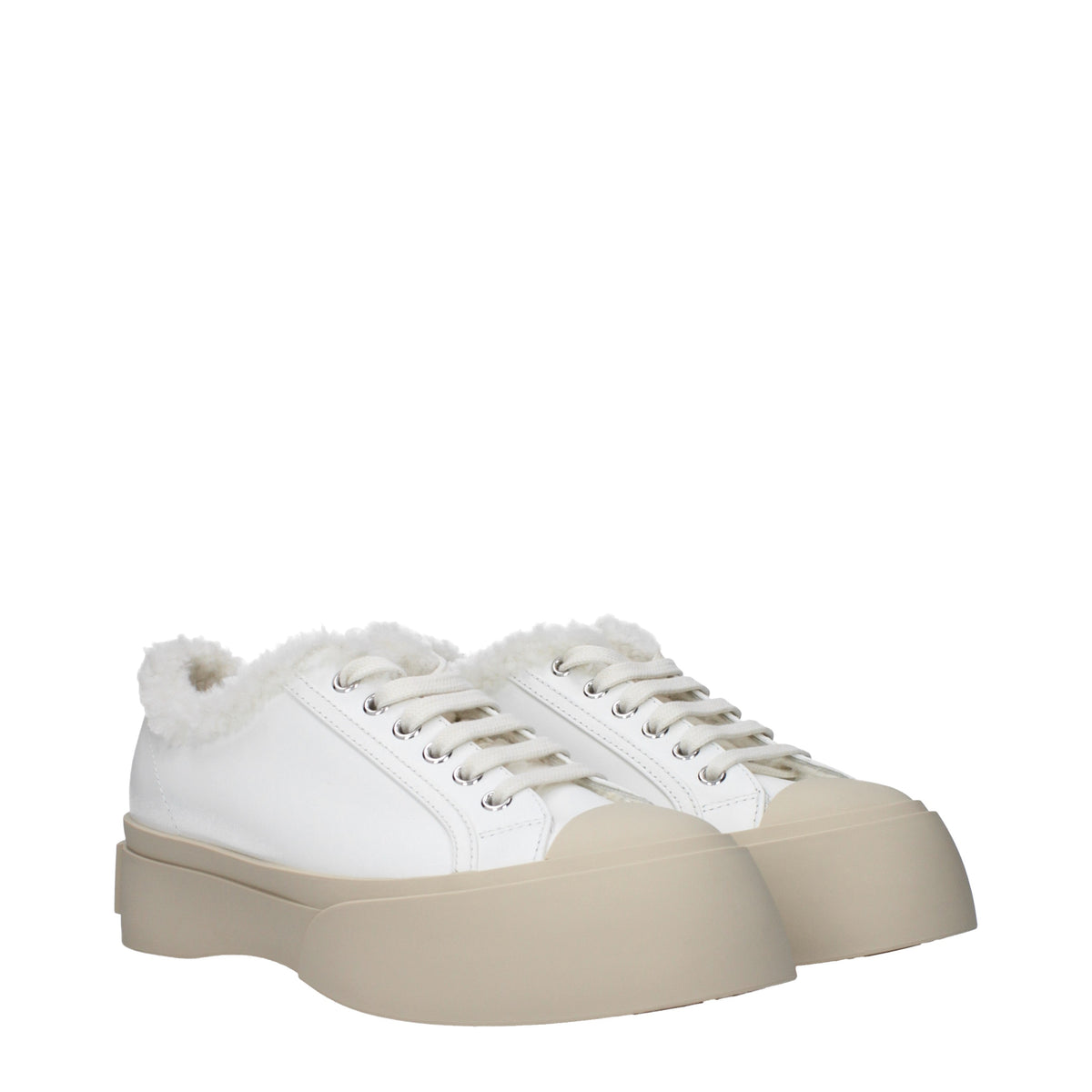 Marni マルニスニーカーの女性革の白 - Image 8