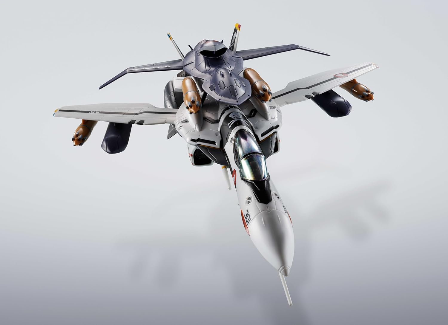 TAMASHII NATIONS HI-METAL R Macross Zero VF-0S Phoenix (Roy Focker Unit) + QF-2200D-B Ghost, Approx. 5.5 inches (140 mm), ABS & Die-Cast & PVC Pre-Painted Action Figure
