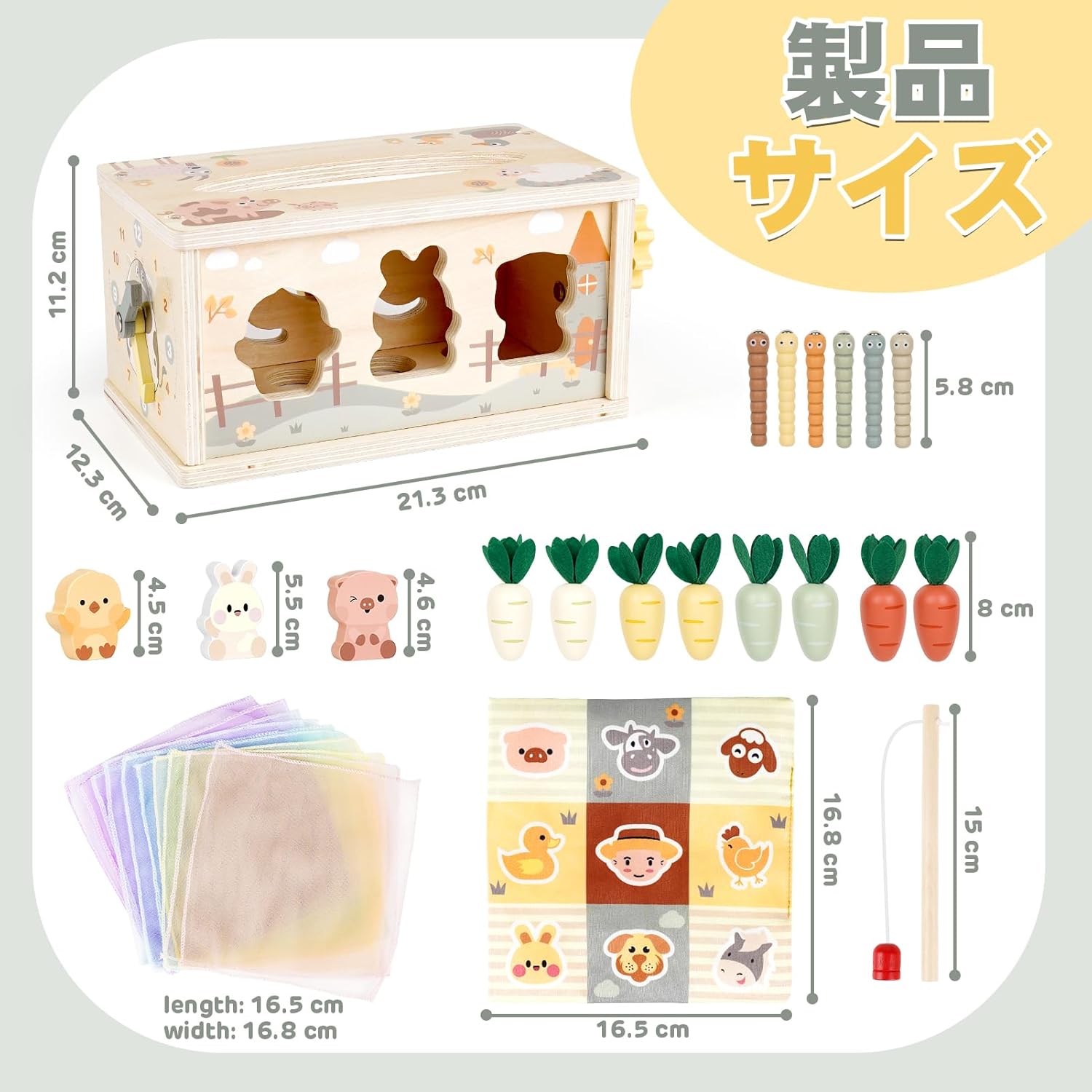 Vanplay Montessori Educational Toy for Boys and Girls, Wooden Toy for 1, 2, 3 Year Olds, Birthday Present, Montessori Teaching Aid, Educational Clock, Finger Development, Early Development, Finger