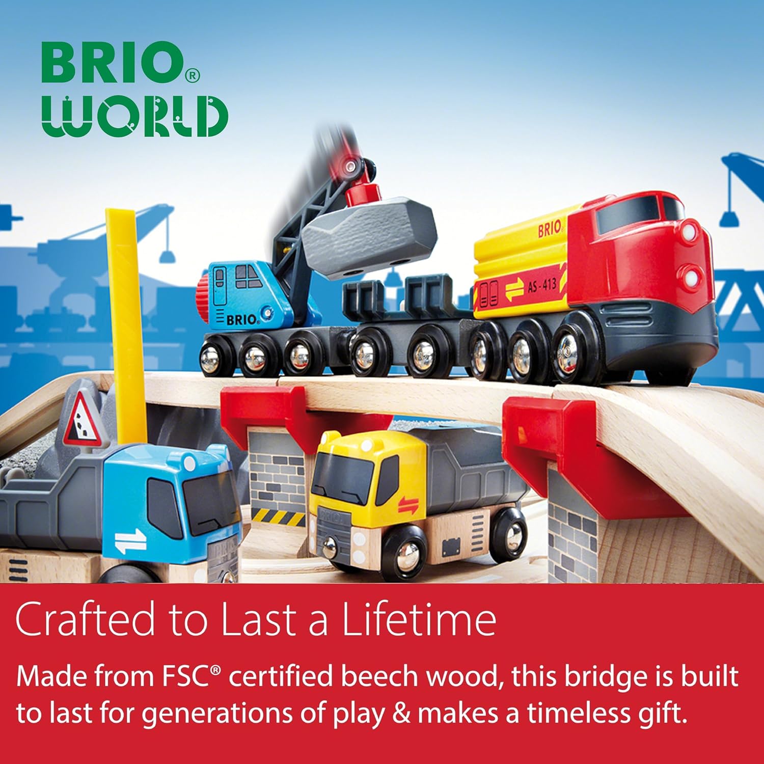 Brio 33391 Drop Bridge, Ages 3 and Up (Toy, Plaything, Wooden Toy, Wooden Rail, Scenery Part, Gift (Birthday/Christmas))