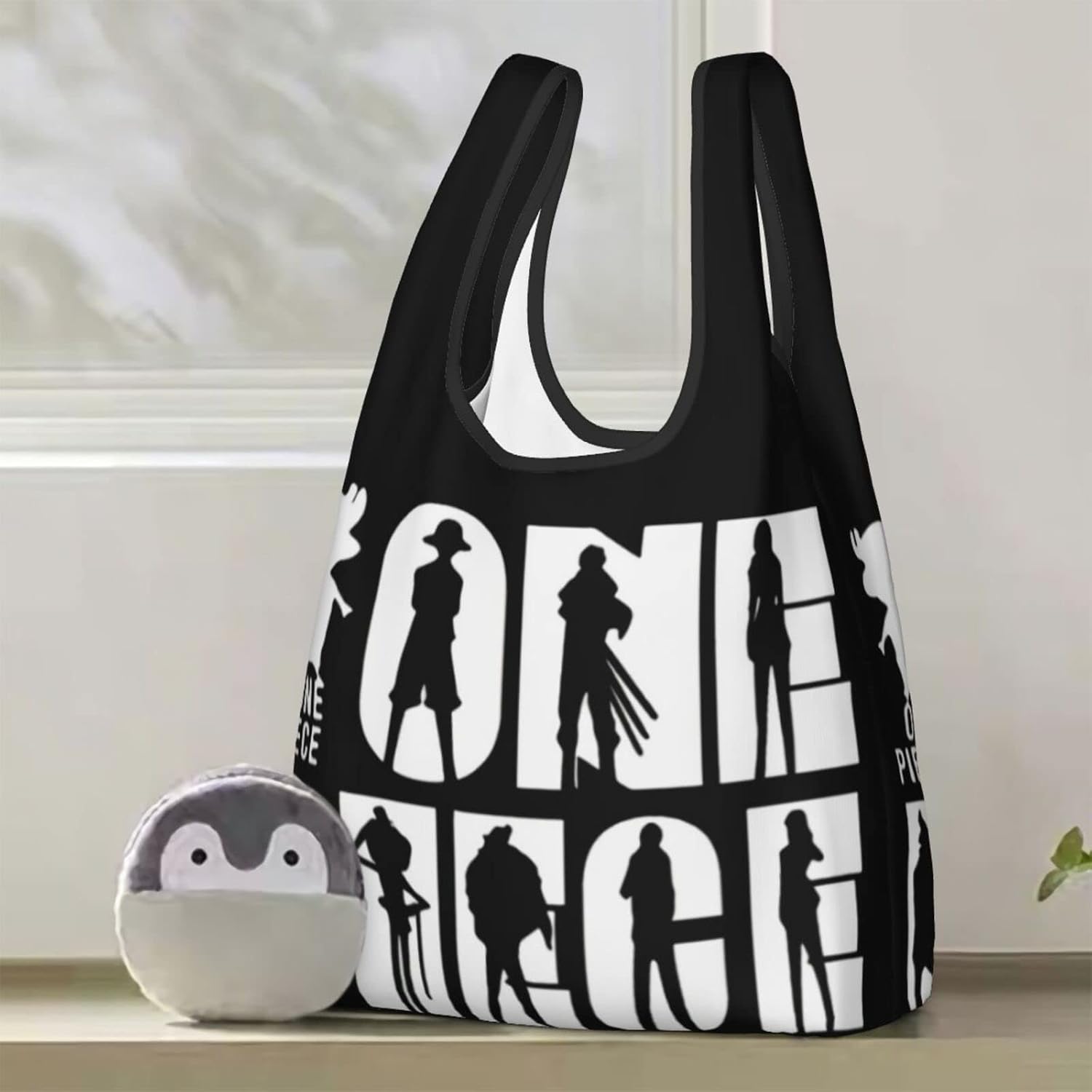 One Piece Eco Bag, Waterproof, Foldable, Tote Bag, Shopping, Waterproof, Material, Lightweight, Large Capacity, Compact, Cute, Stylish, Women's, Popular, Cute, Anime, Character Goods, One Piece,