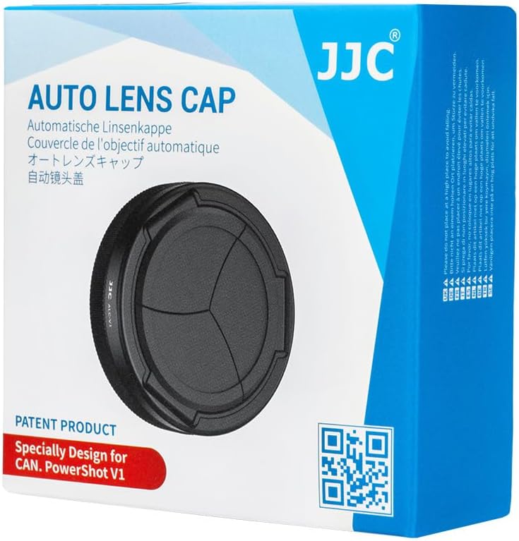 JJC Auto Open and Close Lens Cap for Canon PowerShot V1 PSV1 Cameras, Auto Lens Cap, Lens Protection, Canon Vlog Camera, Lens Cover, Dustproof, Scratch-Resistant, Convenient to Carry