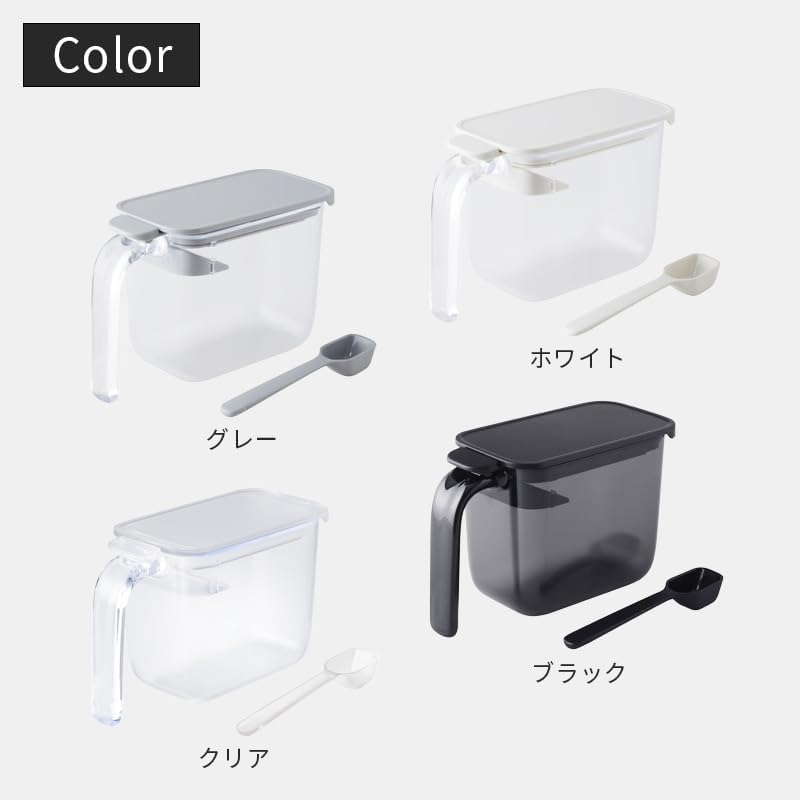 marna R496W Seasoning Container with spoon, Lid Opens Backward, White, Condiment Container, w/ Gasket, Moisture-Resistant, For Seasonings, Sugar/ Salt Storage Container, GOOD LOCK CONTAINER, Set of 3