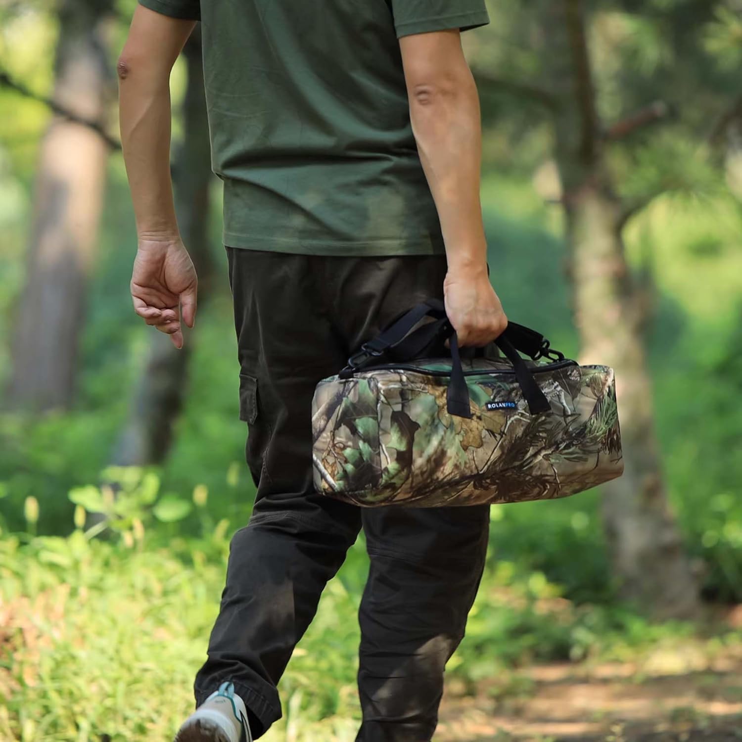 Rolanpro Telephoto Lens Camera Bag for Nikon 180-600mm/600mm F6.3 Camera Lens Pouch Case for Sony 200-600mm Canon 200-800 and More, Black, Camouflage