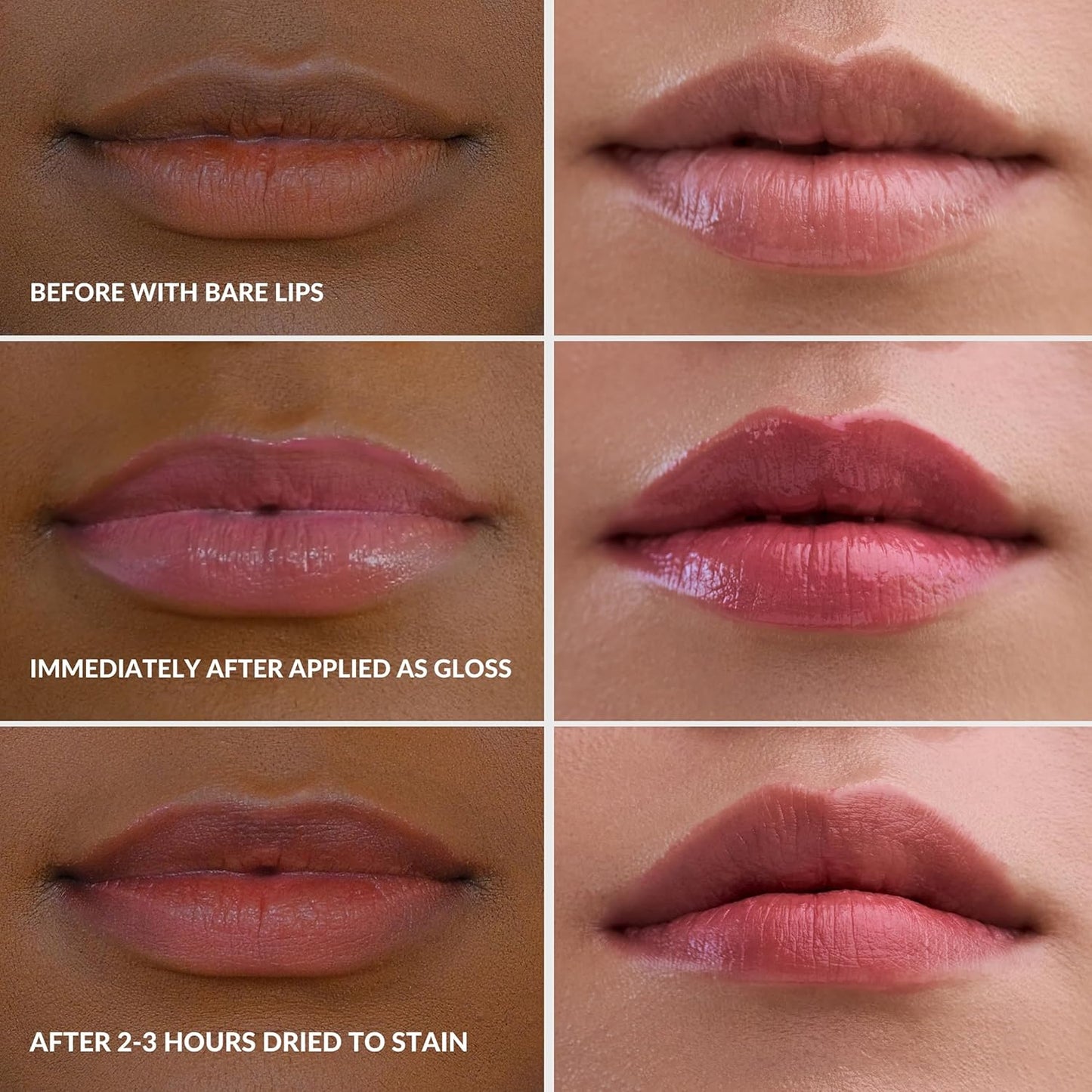 Mango People Tinte labial hidratante brillante de frutas, brillo 2 en 1 para manchas de larga duración, tinte y tinte de aceite, maquillaje de labios ligero con acabado de alto brillo para labios