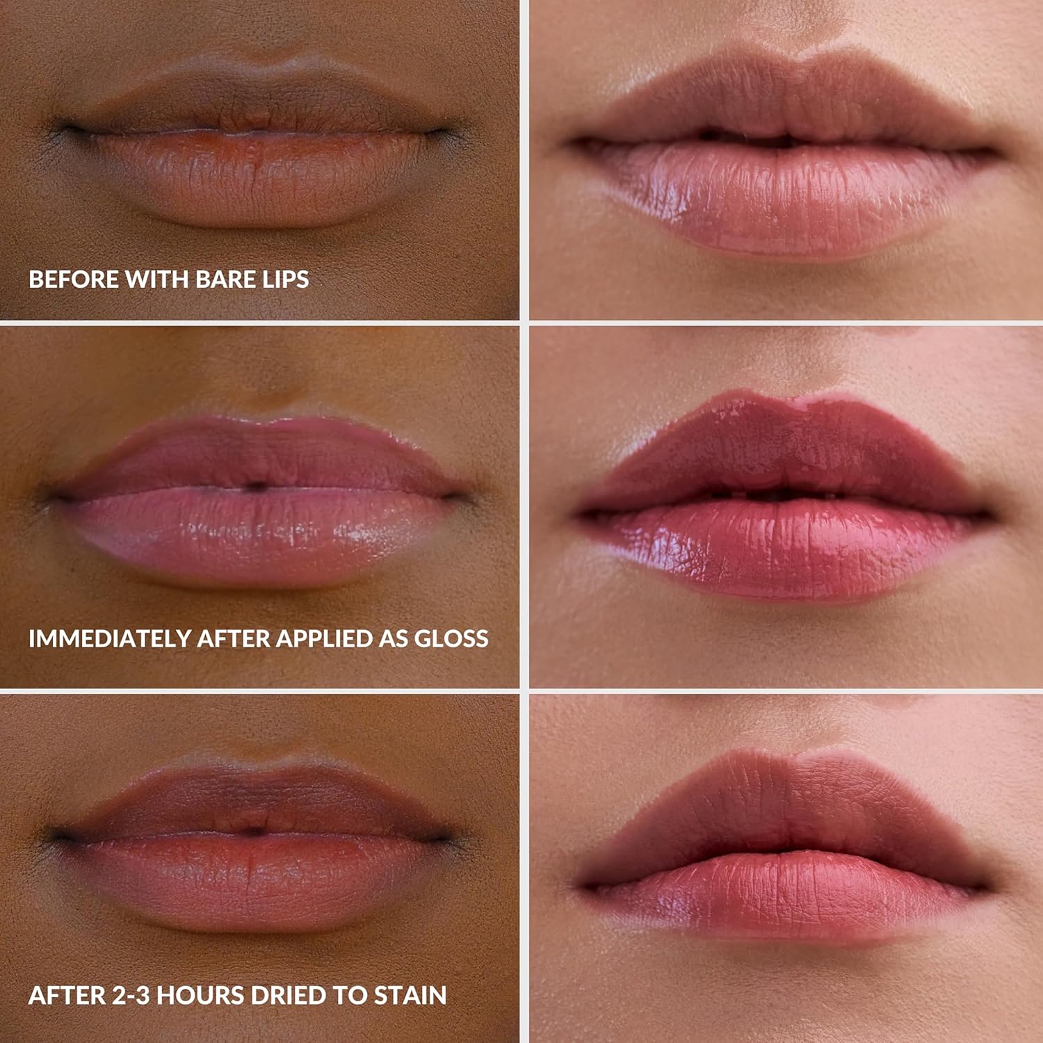 Mango People Tinte labial hidratante brillante de frutas, brillo 2 en 1 para manchas de larga duración, tinte y tinte de aceite, maquillaje de labios ligero con acabado de alto brillo para labios