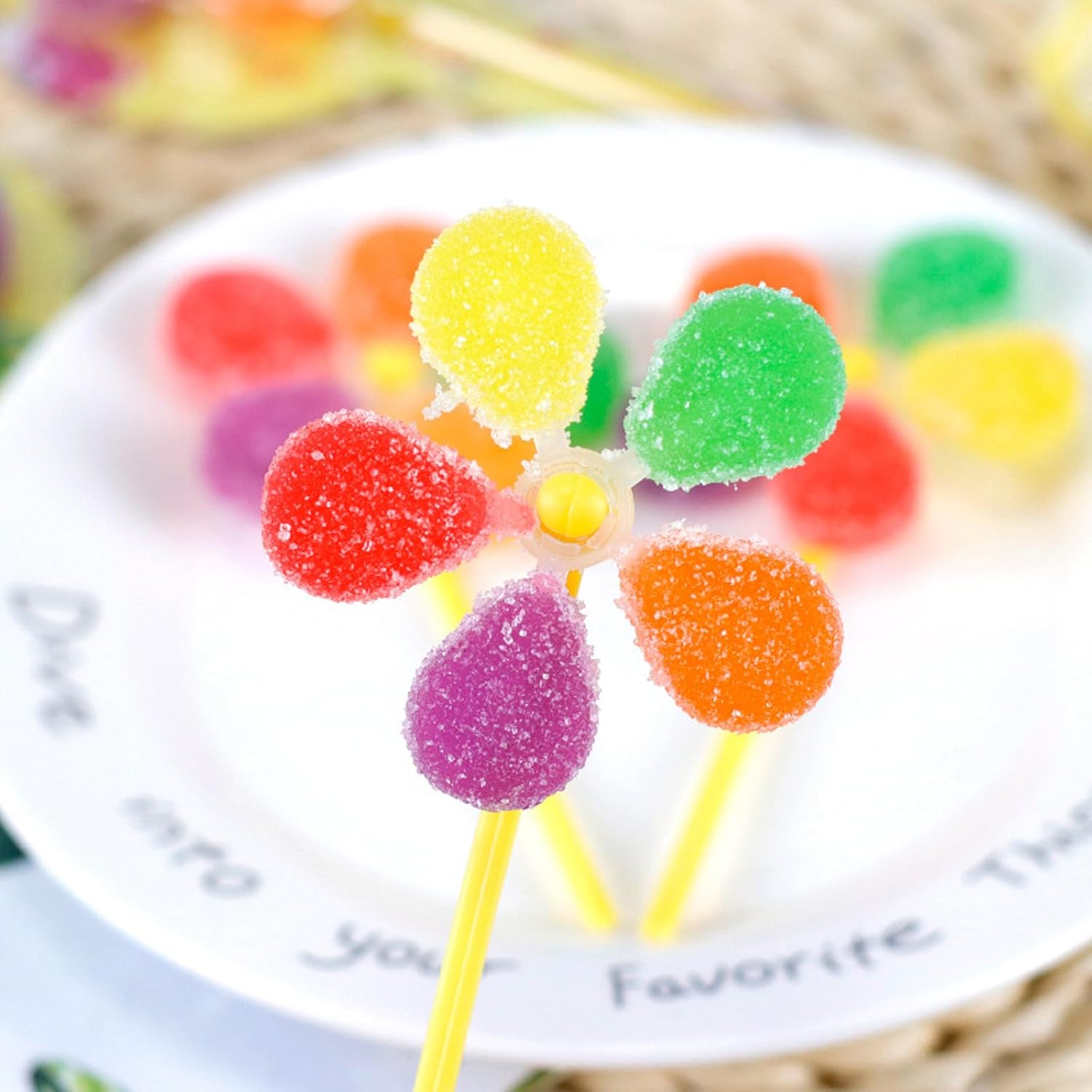 FuLe YunQi Sugar Candy 30-Piece Set Stick Candy Snacks Gummy Gift Assortment - Stick Candy Stick Snacks Individually Wrapped - Large Capacity Commercial Use Prizes Party Popular Gift Big Share Pack