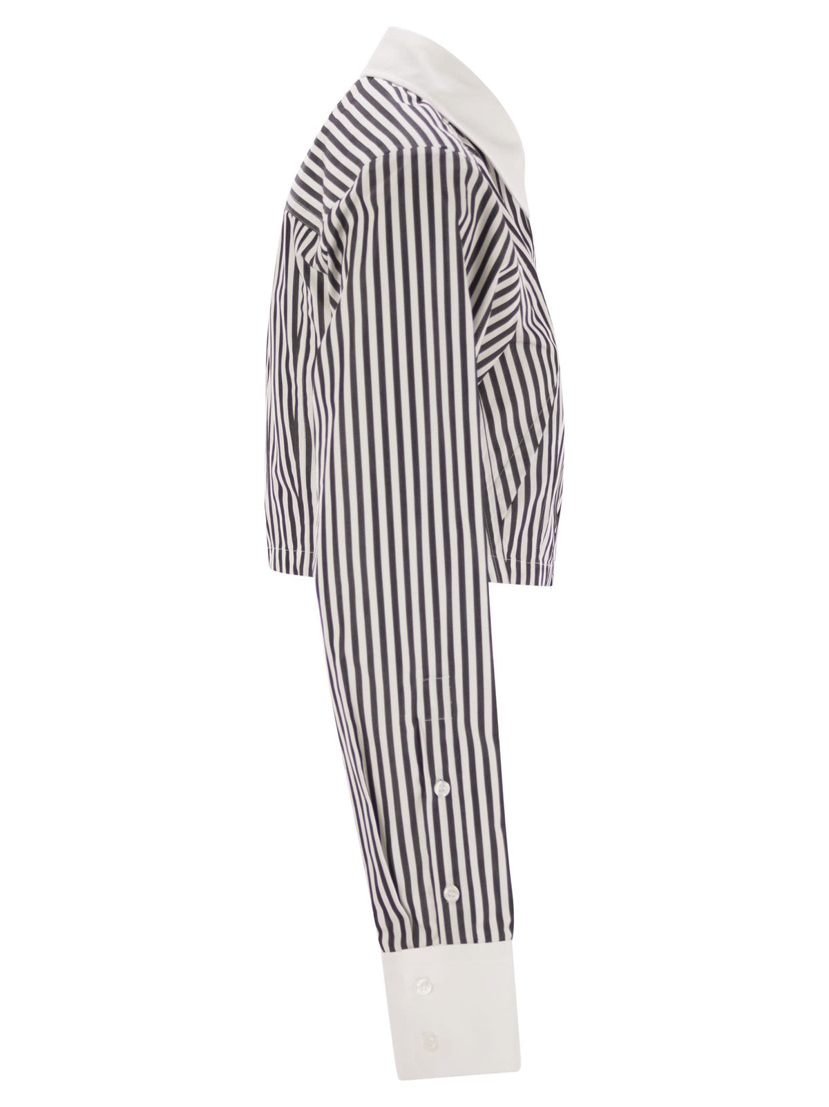 Sportmax SportMax Abano Striped Poplin Crop Shirt - Image 8