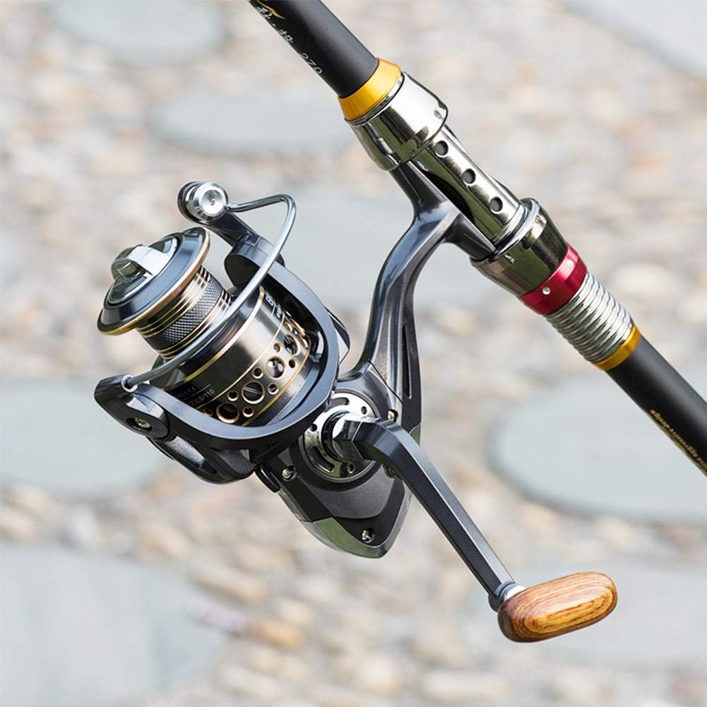 HappyLife Spinning Reel, Smooth Winding Feel, Recommended for Beginners, For Kids, Adults, Maximum Drag Force 55.1 lbs (25 kg), Left and Right Interchangeable Handle, Gear Ratio: 4.7: 1/5.2:1,