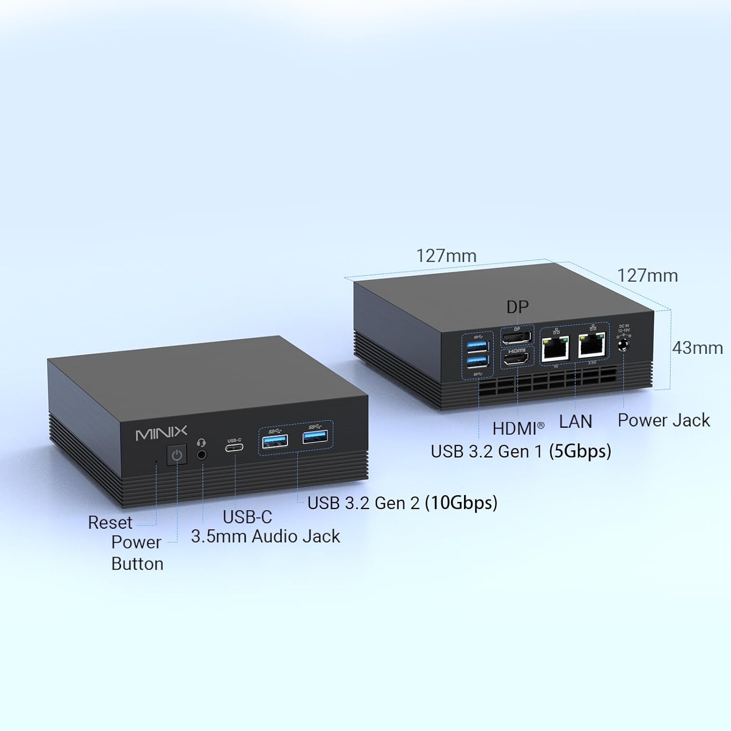 MINIX NEO Mini PC N150 first release, 2025 latest Intel 13th generation n150, with small pc fan, up to 3.60 GHz, 16 GB DDR4, 512GB M.2 PCIe Gen3 x 4 NVMe SSD, Windows 11 Pro, Mini Computer,