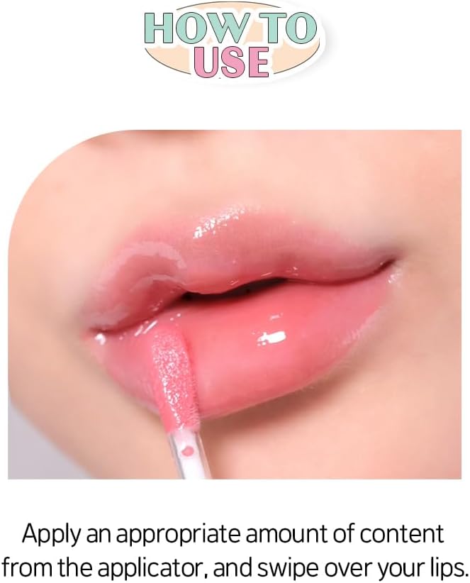 ETUDE Over Grow Gloss Sweetie Cream, 0.1 oz (2.8 g), Lip Gloss, Glossy, Luster, Purpuru Lipstick, Moisturizing, Oil Film