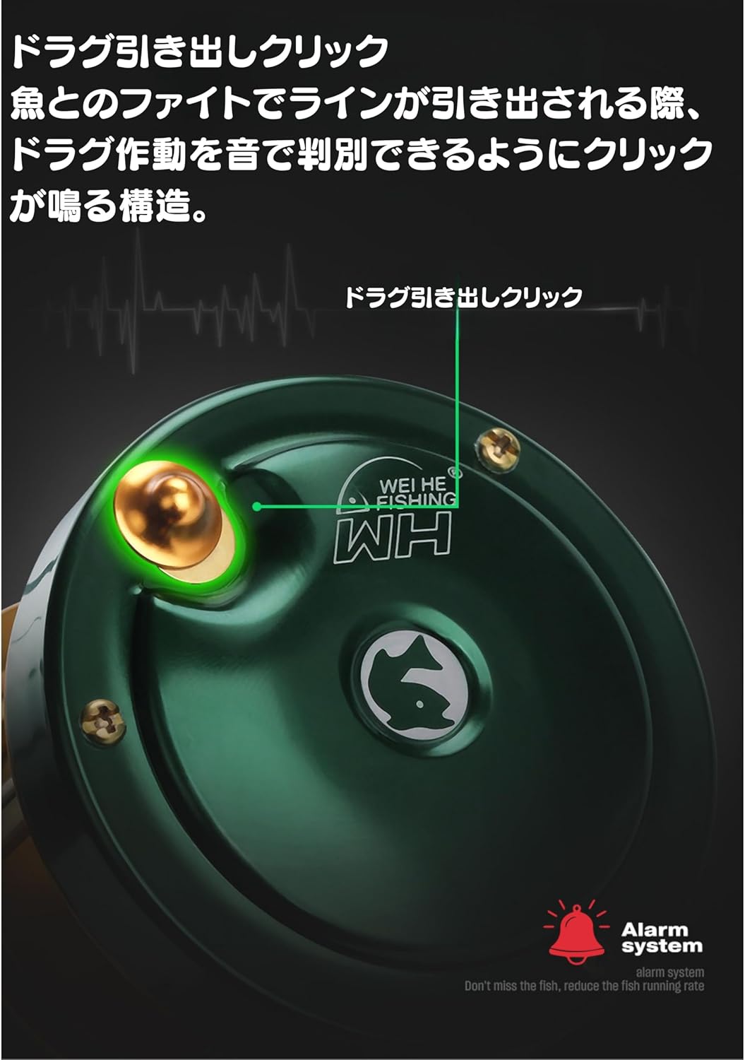 ベイトリール ビッグベイトリール リール 両軸リール 釣り ビッグベイトリール 右ハンドル 左ハンドル スロージギング ロックフィッシュ タイラバ [並行輸入品]