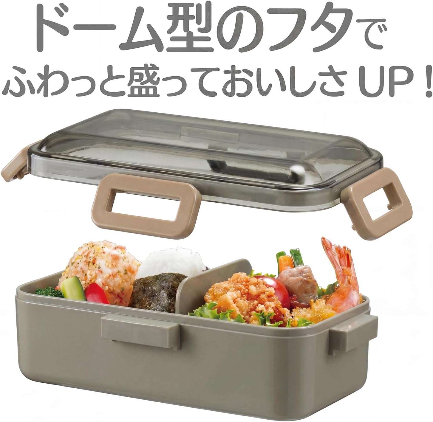 Skater PFLB6AG-A Bento Box, 17.9 fl oz (530 ml), 1-Tier, Women's, Made in Japan, Leak-Resistant 4-Point Lock, Lunch Box, Dishwasher Safe, Microwave Safe, Nature Color, Mauve Gray
