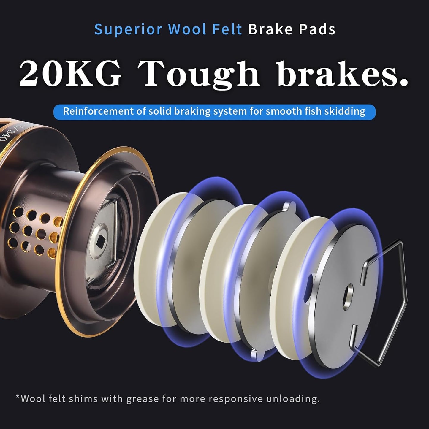 HAUT TON Spinning Reel 8000/9000/10000/12000/14000 Series 17+1BB Graphite/Metal Frame Surf Fishing Reel 4.8:1 Gear Ratio 55lb Drag Medium/Heavy Long Casting Coastal Offshore Saltwater Monster Fish