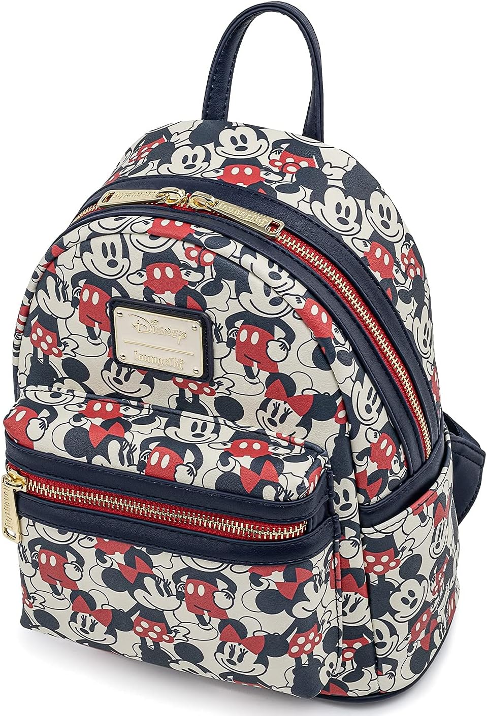 Loungefly Disney Mickey Minnie Mouse Mini Mochila Bolso AOP Rojo Azul Marino