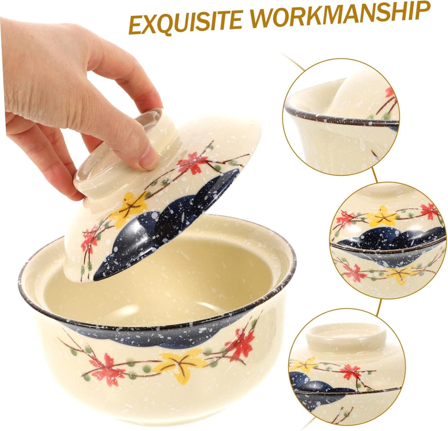 COHEALI Ramen Bowl with Lid, Udon Rice Bowl, Soup Bowl, Japanese Style, Instant Noodles, Japanese Decoration, Instant Noodles, Asian Soup Bowl, Ramen, Noodle Rice Bowl