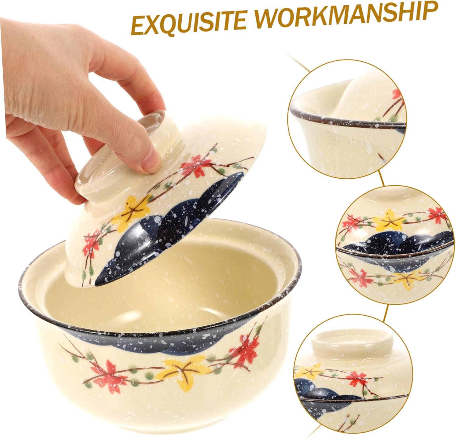 COHEALI Ramen Bowl with Lid, Udon Rice Bowl, Soup Bowl, Japanese Style, Instant Noodles, Japanese Decoration, Instant Noodles, Asian Soup Bowl, Ramen, Noodle Rice Bowl