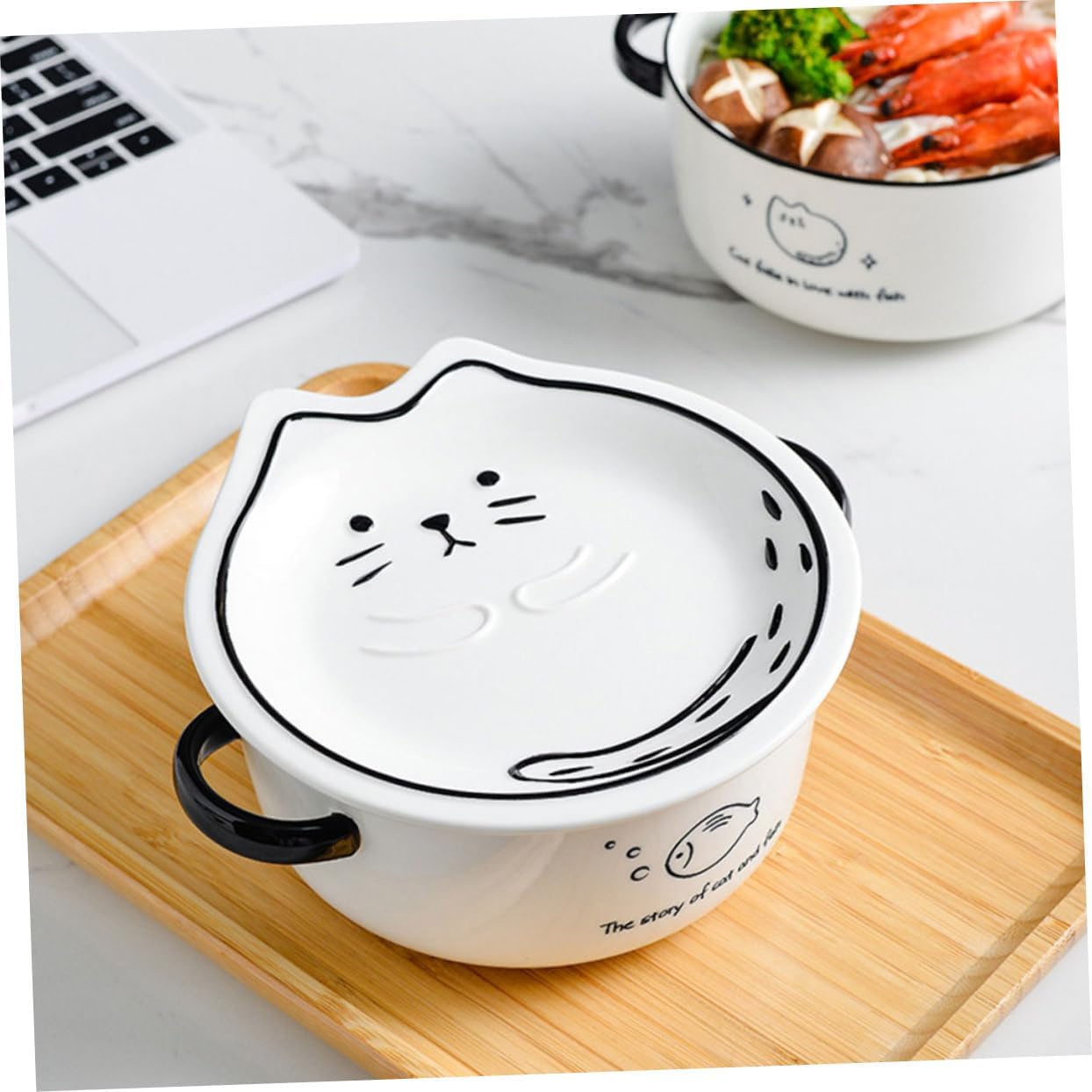 LALADEFIEE 1 セット 耐摩耗性 ル ボウル ガレー kitchen ギャレー ramen bowl スープボウル 日用ラーメン丼 うどん丼 麺丼 インスタントラーメン丼 セラ