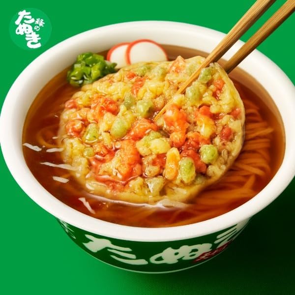 Red Fox Maru-chan Green Raccoon Tensoba, Kansai (3.6 oz (101 g) x 12 Pieces, Kansai Limited Cup Noodles, Kansai Style Tsuyu / Scallions, Cup Buckwheat, Small Shrimp Ten, Kamaboko (Kamaboko) Buy Box