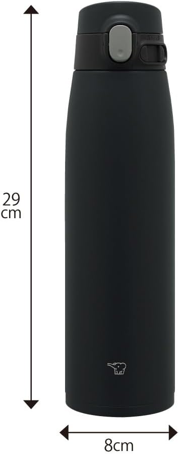 Zojirushi SM-VS95-BA Water Bottle, Seamless Straw, Large Capacity 32.4 fl oz (950 ml), One-Touch Stainless Steel Mug, Black, Integrated Lid and Gasket, Easy to Clean, Only 3 Parts to Wash