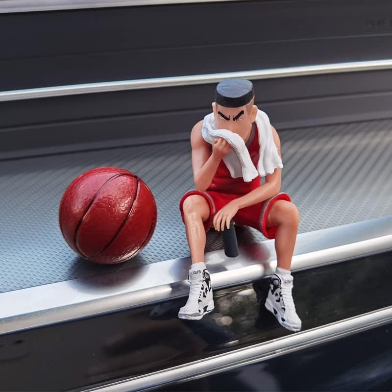 KRGNPLE Sakuragi Hanamichi Kaede Rukawa Ryota Miyagi Hisashi Mitsui Takanori Akagi Slam Dunk Figure Car Accessories (Design: Trumpet Parking Set, Total of 5)