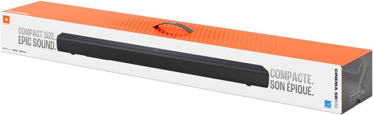 【Exclusive】JBL SB510 All-in-One Soundbar/Built-in Subwoofer 3.1ch/Includes HDMI Cable/Center Channel Speaker/200W/ARC Compatible/Dolby Audio/Black JBLSB510BLKJN
