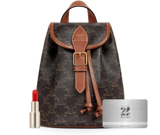 CELINE Folco Triomphe canvas and calfskin mini backpack - Image 8