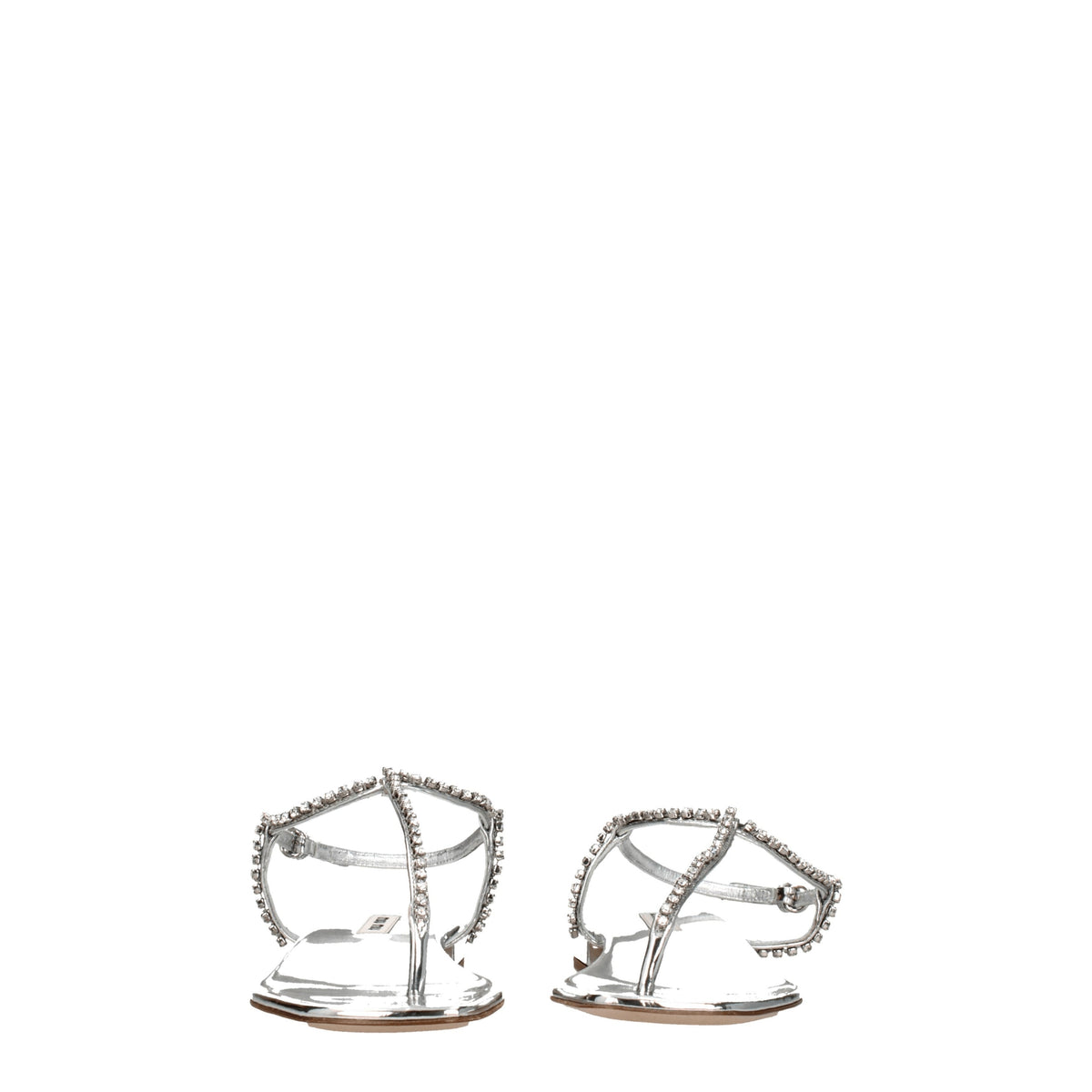 Miu Miu Miu Flip-Flops女性革銀 - Image 8