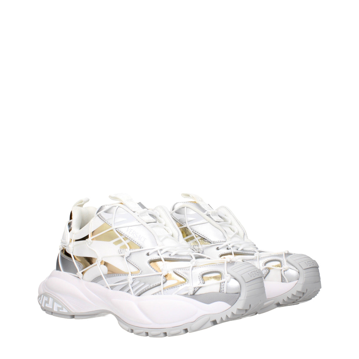 Versace ヴェルサーチ レディースs スニーカー ホワイト/シルバー ファブリック - Image 8