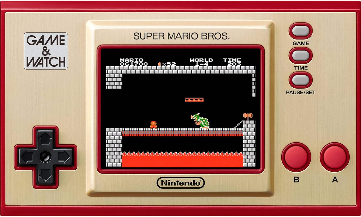 Nintendo Games & Watch: Super Mario Bros - 2.36" Full Color LCD Screen - Christmas Holiday Bundle for Game Watch Super Mario 35th Anniversary - USB-C Cable - iP☘ 4 Color Glasses Cleaning Cloth