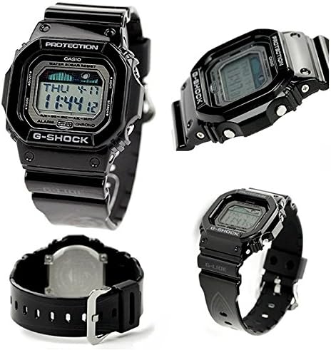G-SHOCK G-Lide 20ATM Waterproof Digital Tide Graph Sport Plastic Belt Watch for Men Unisex (GLX-5600-1JF GLX-5600-7JF) (GLX-5600-1JF(Black))