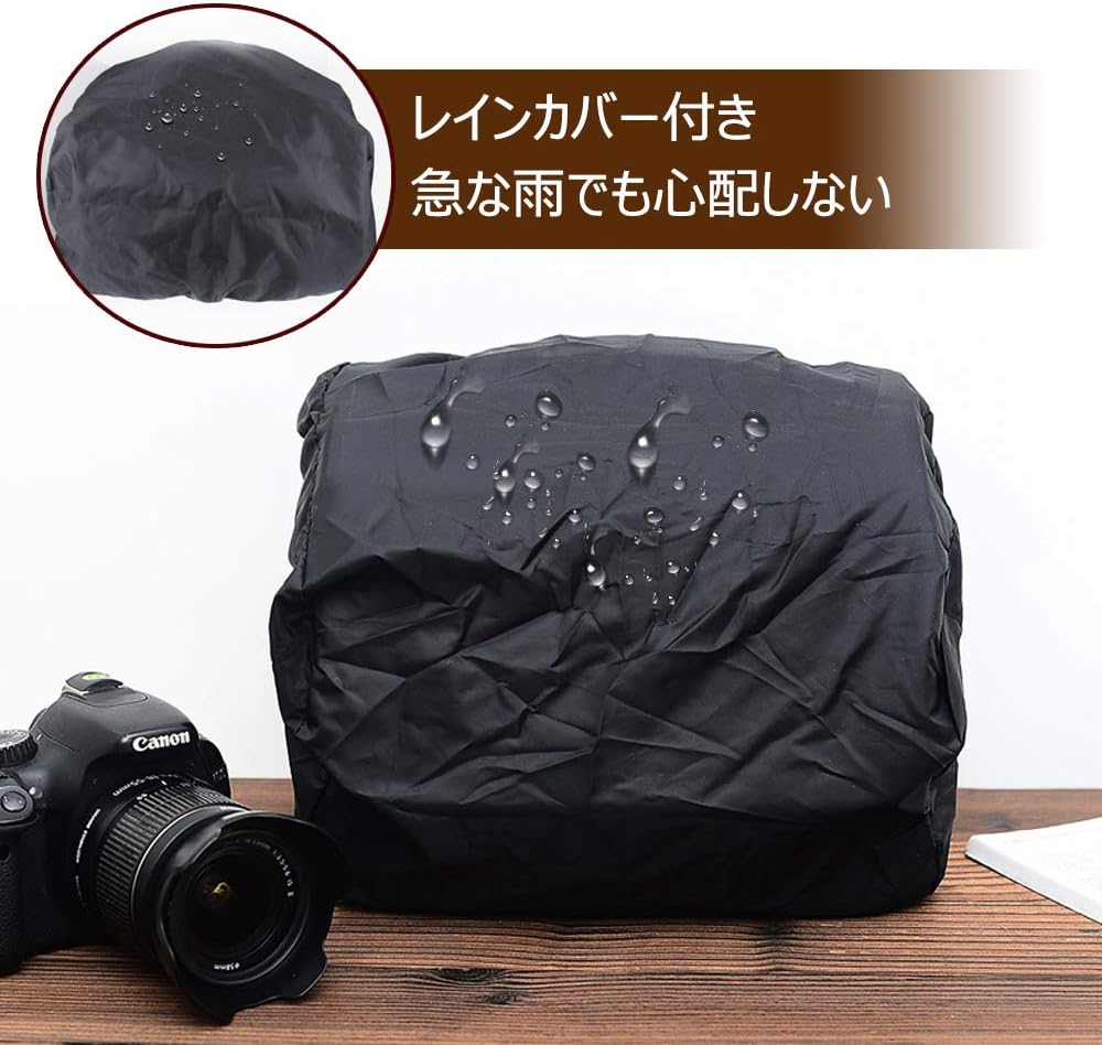 Qomolm Camera Case, SLR Camera Bag, Digital Camera Bag, Shoulder Bag, Waterproof, Water Repellent, For Nikon, Canon, Sony, Samsung, Etc., 2-Way, Multi-functional, Large Capacity, Unisex Camera Jacket,