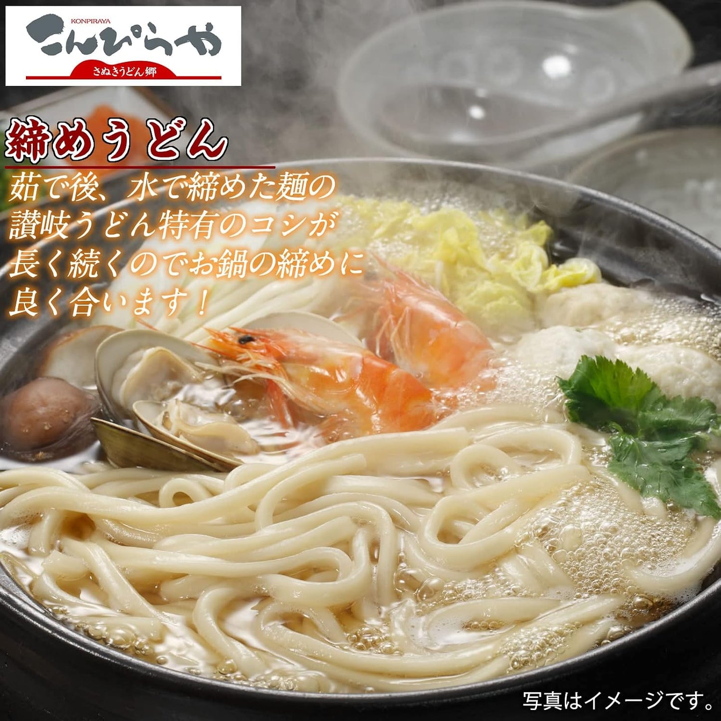 Sanuki Udon Brand Konpiraya - Authentic Sanuki Udon Economy Set - Semi-Fresh Noodles - Medium Noodles - Sanuki Noodle Revolution (240g x 6 bags)