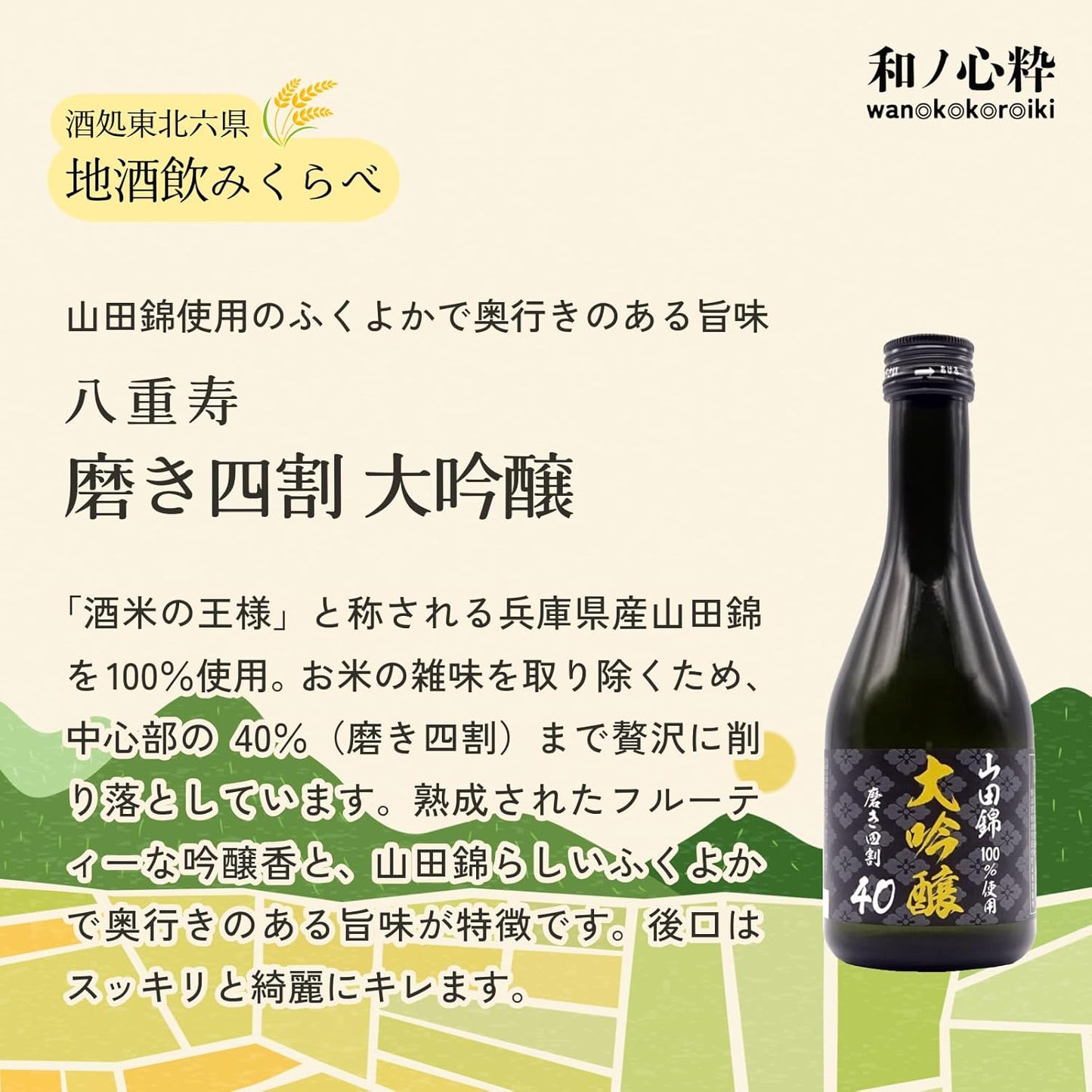 【Mid-Summer Gift】Wano-Kokoro-Iki Sake Shop Tohoku Six Prefectures (Aomori, Iwate, Akita, Miyagi, Yamagata, Fukushima) Local Sake Drink-All Size Comparison Set [Japanese Sake Aomori Prefecture 300ml x