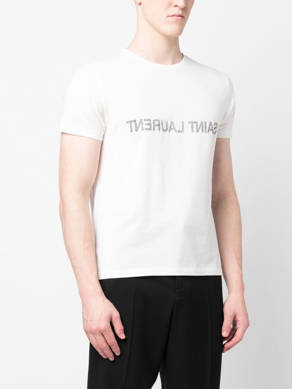 Saint セントローランロゴコットンTシャツ - Image 8