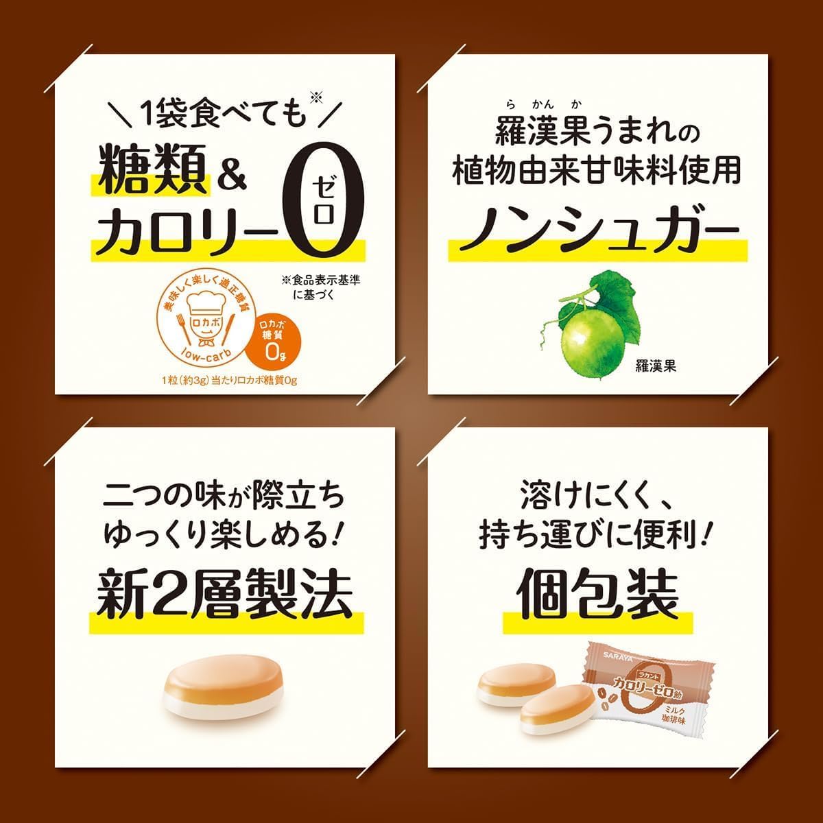 【セット品】 カロリーゼロ飴 キャンディ 食べ比べ 2点セット のど飴 低カロリー おやつ まとめ買い (ブラックメントール ×3 + ミルク珈琲 ×3)