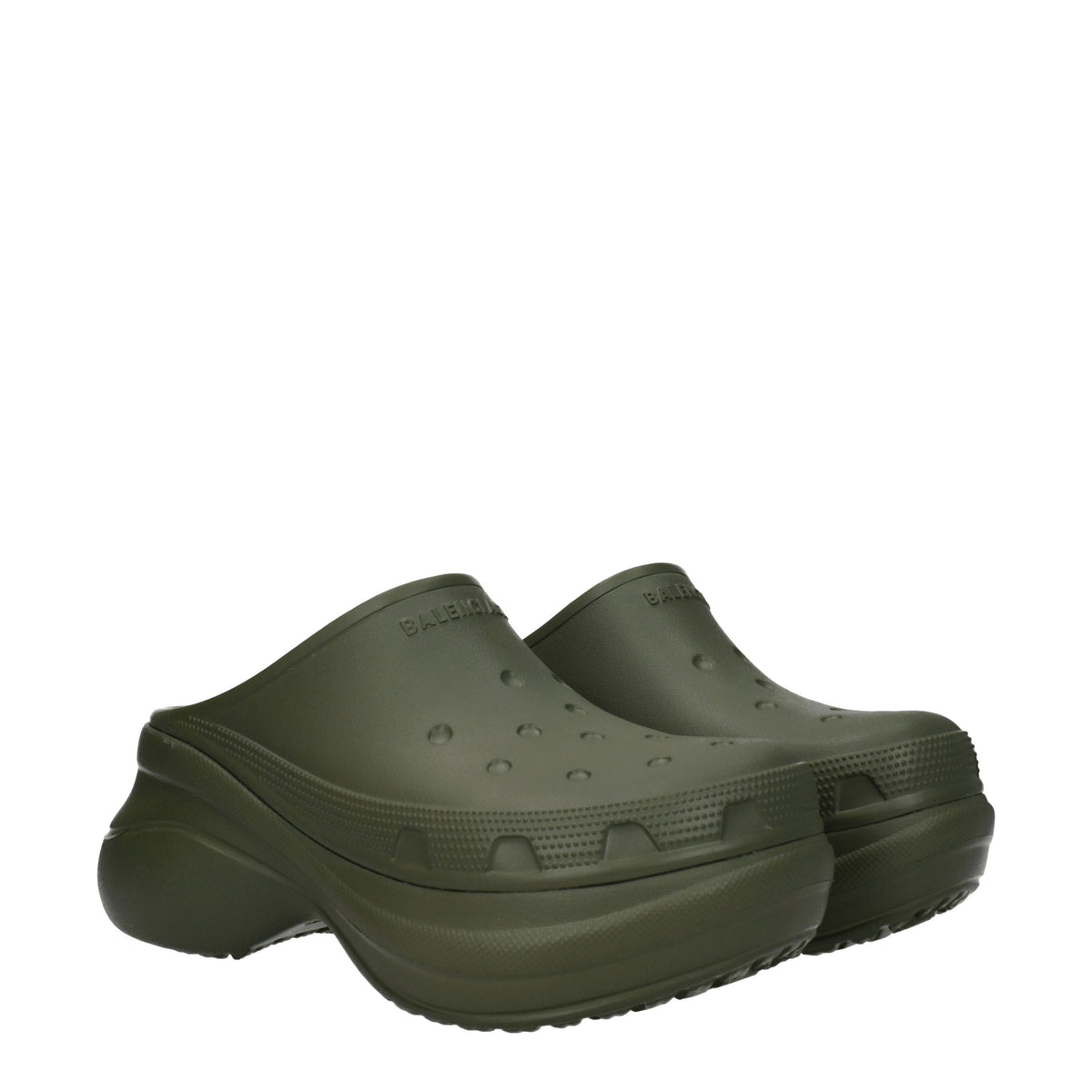Balenciaga Balenciaga Slippers And Hooves Crocs Man Rubber Green/Persimmon - Image 8
