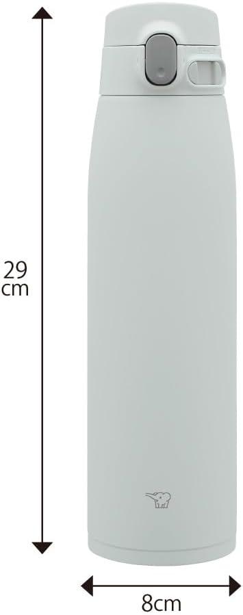 Zojirushi Thermos, Seamless Straw, Large Capacity 32.4 fl oz (950 ml), One-Touch Stainless Steel Mug, Matte Gray, Integrated Lid and Gasket, Easy to Clean, Only 3 Parts to Wash, SM-VS95-HM