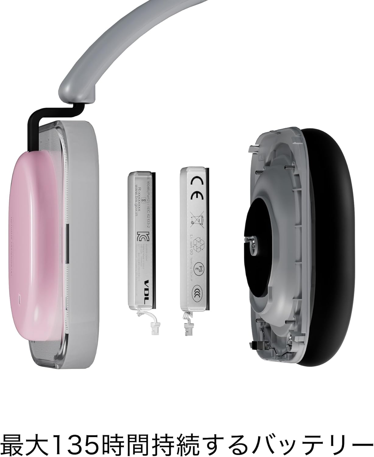 Nothing Wireless Headphones Headphone (a) / Adaptive Active Noise Cancelling / Over Ear / Bluetooth / Up to 135 Hours Playtime / High Resolution + LDAC Certified / Dual Connection / Microphone / iPhone & Android Compatible / Black